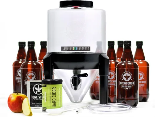 Kit de sidra dura extra – NO REQUIERE AIRLOCK O SIFÓN – Fermentador cónico elimina los sedimentos y hace que la sidra dura hecha en casa sea malvada