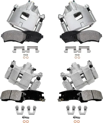Miniatura 34 de Detroit Axle - Kit de freno trasero para Chevy Equinox Captiva Sport GMC Terrain Pontiac Torrent Saturn Vue Pinzas de freno de disco con soportes