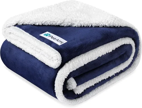 Miniatura 10 de PetAmi - Manta impermeable para perros medianos, cachorros, gatos pequeños Manta suave de forro polar Sherpa para mascotas, para sofá, sofá, funda