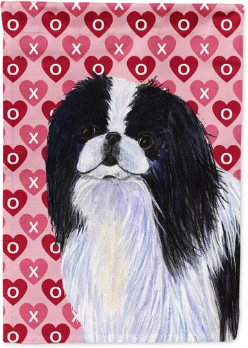 Miniatura 184 de Caroline's Treasures SS4484GF Bandera de jardín con diseño de bulldog inglés y corazones para el Día de San Valentín, bandera decorativa para patio