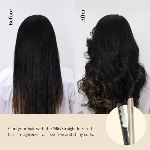 Miniatura 6 de Silk'n SilkyStraight - Plancha de pelo 2 en 1, plancha plana profesional de titanio de 1 pulgada con tecnología infrarroja e iónica, placas