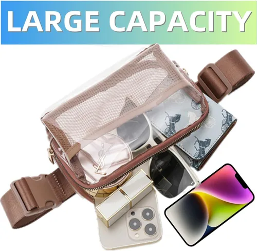 Miniatura 5 de Clear Fanny Pack Clear Belt Bag stadium approved for Women Men clear purse tote bag Crossbody Transparent Waist Bag for Concerts with Adjustable