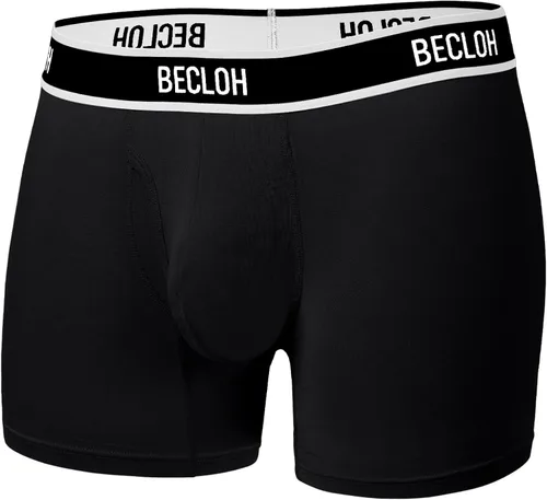 BECLOH Pantalones cortos tipo bóxer de bambú suave para hombre, sin etiquetas, fresco, cómodo, transpirable, ajuste elástico