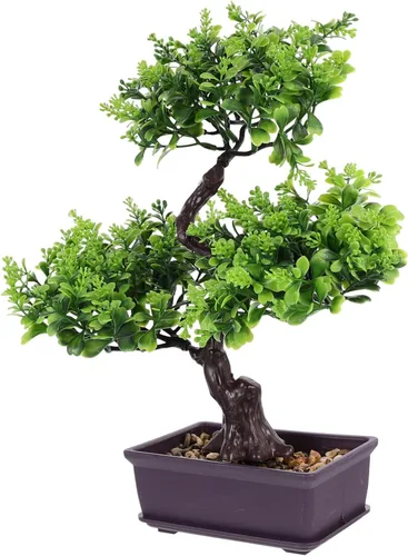 EXCEART Árbol bonsái artificial, plantas de plástico, adorno bonsái para decoración de boda, árbol bonsái de imitación verde