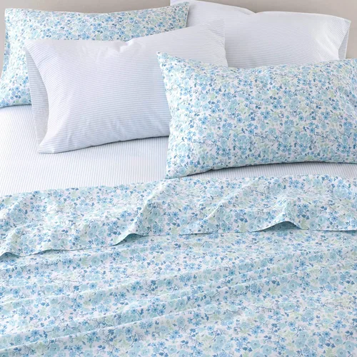 Miniatura 2 de Laura Ashley - Sábanas tamaño Queen, juego de ropa de cama de percal de algodón de 6 piezas, decoración fresca y crujiente para el hogar