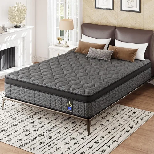 Miniatura 2 de ENSHUI Colchón individual, colchón híbrido de 12 pulgadas en una caja, colchones de firmeza media con espuma viscoelástica de gel y resortes