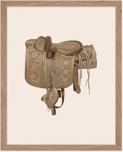 Miniatura 34 de Poster Master Póster vintage de cuero para silla de montar, estampado retro de vaquero, arte de silla de montar, diseño occidental, impresión