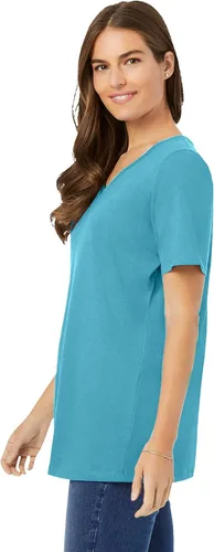Miniatura 4 de Woman Within Camiseta de manga corta con cuello en V para mujer, talla grande