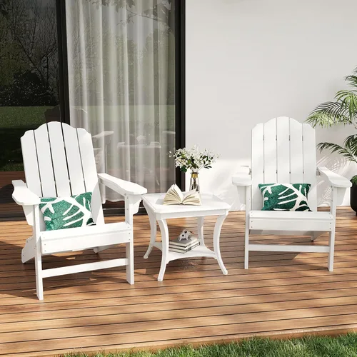 Miniatura 9 de PeakPursuit Silla Adirondack HDPE para patio, silla de césped con textura de madera, muebles de patio al aire libre para jardín y terraza