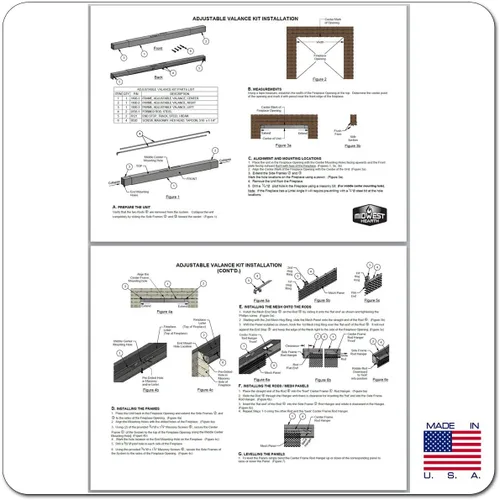 Miniatura 6 de Midwest Hearth Kit de barra y cenefa ajustable para pantallas de chispas de chimenea (bronce antiguo) fabricado en Estados Unidos