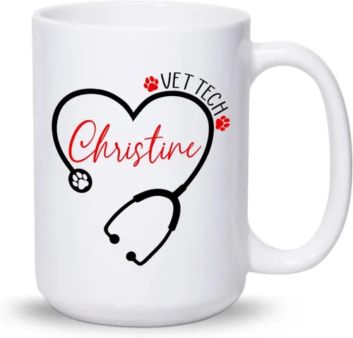 Miniatura 13 de Taza veterinaria personalizada, taza veterinaria de cuidado de animales, regalos para veterinarios, taza con nombre personalizado de veterinario