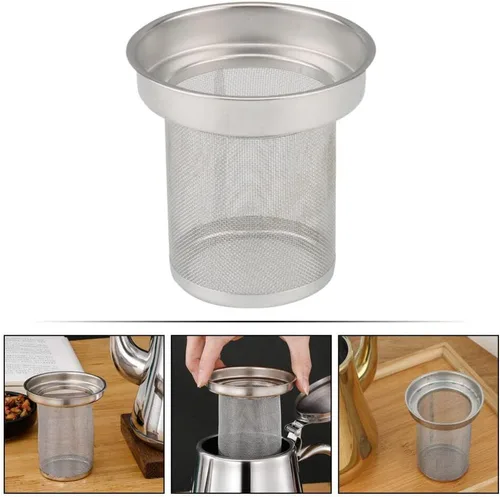 Miniatura 9 de Kichvoe Malla de filtro de tetera de acero inoxidable para té suelto