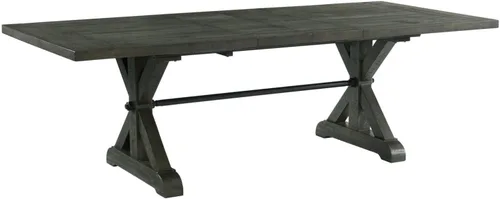Miniatura 3 de Sunset Trading Gray Trestle - Juego de comedor de 6 piezas Mesa rectangular extensible de 96 pulgadas Servidor con estante para vino Madera