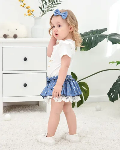 Miniatura 56 de Mioglrie Conjunto de ropa para bebé recién nacida, conjunto de pantalones cortos, conjunto floral de verano, ropa de bebé linda para niña