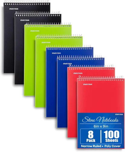 Miniatura 23 de Mintra Office Steno Book - (colores pastel, 4 blocs por paquete, con rayas Gregg) – 6 x 9 pulgadas, 70 hojas, cuaderno para escribir notas
