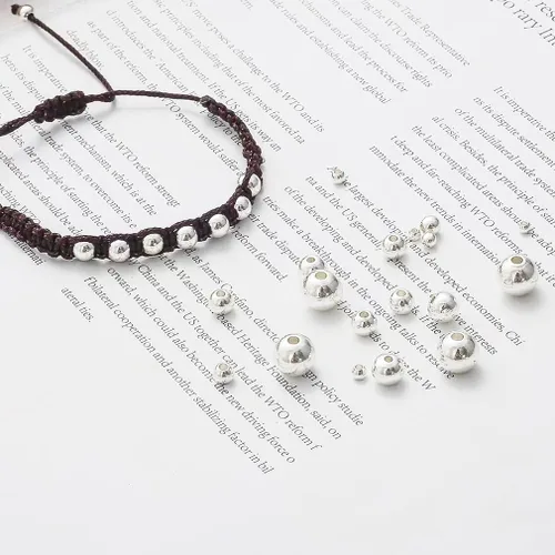 Miniatura 4 de 2500 cuentas espaciadoras de metal de 0.079 pulgadas chapadas en metal, redondas, lisas, sueltas, para hacer pulseras, topes, cuentas espaciadoras