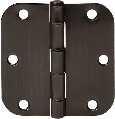 Amazon Basics Bisagras redondeadas para puerta interior de radio 5/8, paquete de 18, bronce aceitado, 3.5 x 3.5 pulgadas Bronce frotado con aceite