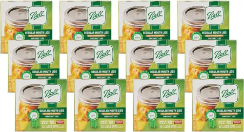 Miniatura 10 de Ball Tapas para Frascos Mason, Boca Regular, 12 CT (Paquete de 24)