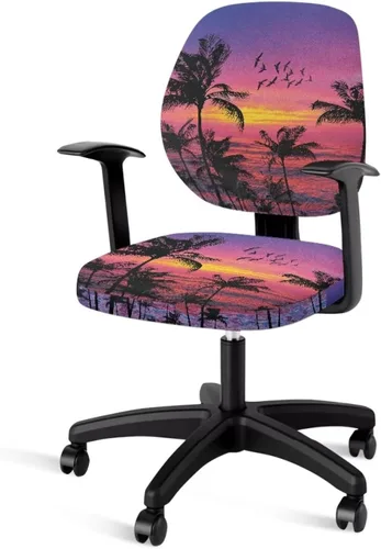 Miniatura 12 de Talayituse - Funda para silla de oficina o computadora con estampado de estrellas de playa, funda de asiento dividida elástica, extraíble y lavable