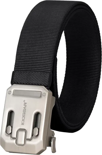 IDOGEAR Cinturón de trinquete para hombre de 1.5 pulgadas, cinturones de nailon resistente, hebilla deslizante automática, sin agujeros, táctico,