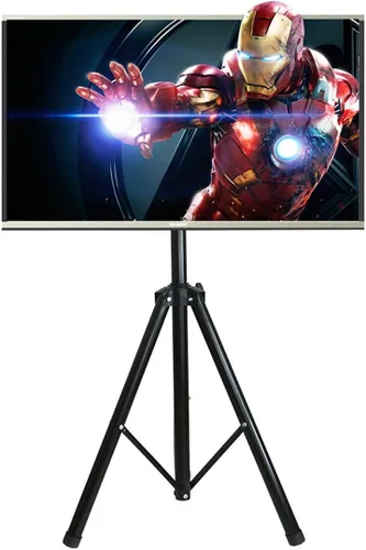 Miniatura 2 de YFLY Trípode negro Pantalla de TV Soporte de piso portátil Soporte de altura ajustable para pantallas planas de 32" a 55