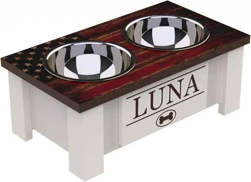 Miniatura 79 de GrooveThis Woodshop Soporte Personalizado de Cuenco Elevado para Perros de Tamaño Grande, Mediano, Pequeño y Extra Pequeño - Cuencos de Acero Negro