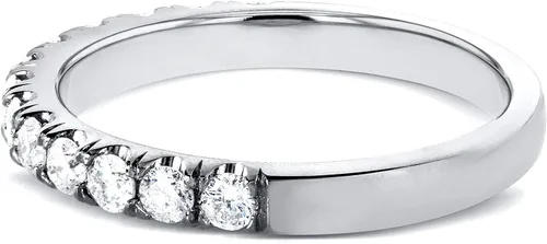 Miniatura 3 de Kobelli Diamond Comfort Fit Llama Francesa pavimentación de 12 quilates (ctw) en oro blanco de 14 K