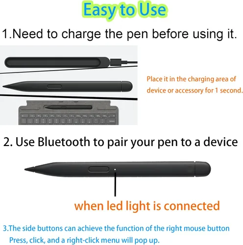 Miniatura 6 de Slim Pen 2 compatible con Microsoft Surface Pro 8 Pro 9 Pro X Pro 10, lápiz digital compatible con Surface Laptop Studio, precisión y escritura