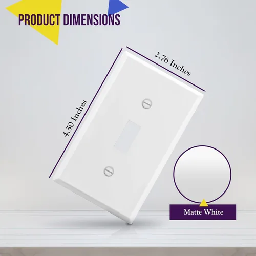 Miniatura 39 de ENERLITES Placa de Pared Metálica para Interruptor de Luz de Palanca, Acero Inoxidable 201, Resistente a la Corrosión, Tamaño Estándar 1-Gang 4.50