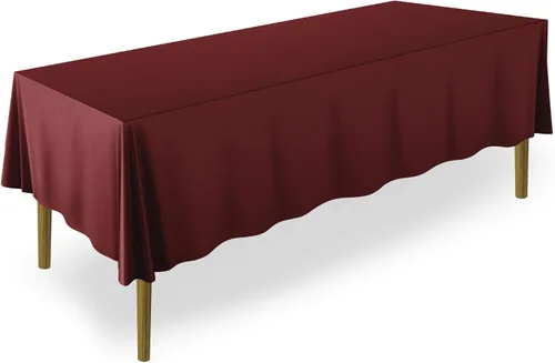 Miniatura 32 de Lann's Linens - Mantel rectangular de tela de poliéster de primera calidad para bodas, banquetes y restaurantes Blanco