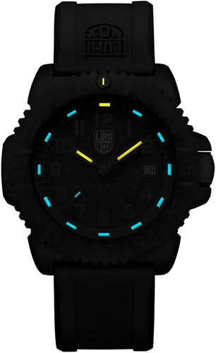 Miniatura 3 de Luminox Reloj Evo Navy Seals Colormark negro azul (serie XS.3053), resistente al agua, 656.2ft, indicador de fecha, caja de carbono ligera, Negro