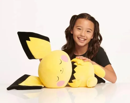 Miniatura 3 de Pokemon Pichu de peluche de 18 pulgadas - Cuddly- Imprescindible para los fanáticos de Pokémon - Peluche para viajes, paseos en coche, PKW2528