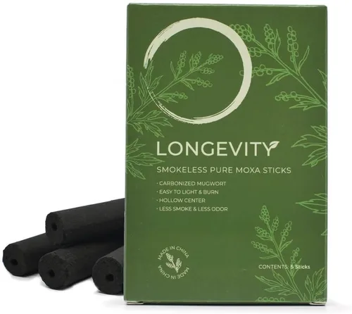 Miniatura 4 de Longevity Pure - Palitos de moxa sin humo, con agujero en el centro (5 por caja), 1 caja