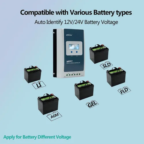 Miniatura 2 de EPEVER 40A 12/24V Auto Identificar MPPT Controlador de carga solar con control remoto de pantalla LCD Parámetros ajustables y sensor de temperatura