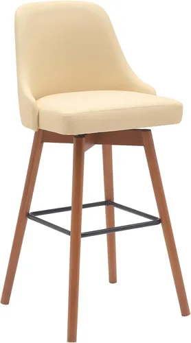 Miniatura 19 de Armen Living Sicily Modern Farmhouse Taburete giratorio de madera negra de 30 pulgadas de altura de asiento para encimera de isla de cocina en tela