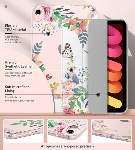 Miniatura 6 de MoKo Funda para el nuevo iPad mini 7 (A17 Pro) 2024, Funda para iPad mini de 6ª generación 2021 (21,08 cm), Funda para iPad mini 6, Funda trasera