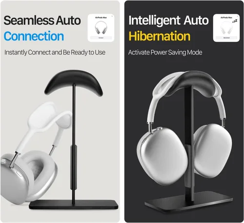 Miniatura 3 de Soporte para AirPods Max con modo de suspensión, soporte para auriculares de escritorio, aluminio, base antideslizante, protección ABS, superficie