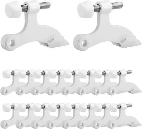 Miniatura 9 de OBTANIM - Paquete de 8 topes de puerta con bisagra de alta resistencia, topes de puerta ajustables de metal con puntas de goma para parachoques