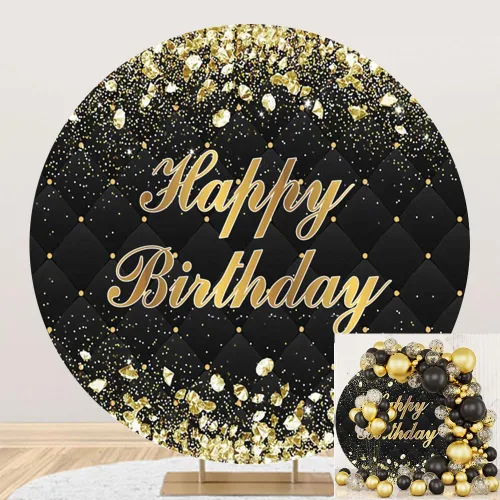Miniatura 7 de Telón de fondo redondo de poliéster de 5 x 5 pies, fondo redondo negro para fotografía de recién nacido, baby shower, niños, primer cumpleaños