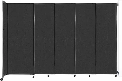 Miniatura 23 de Divisor de habitación de pared recta deslizante montado en la pared Anchos ajustables Ruedas de bloqueo Separador de habitación Paneles