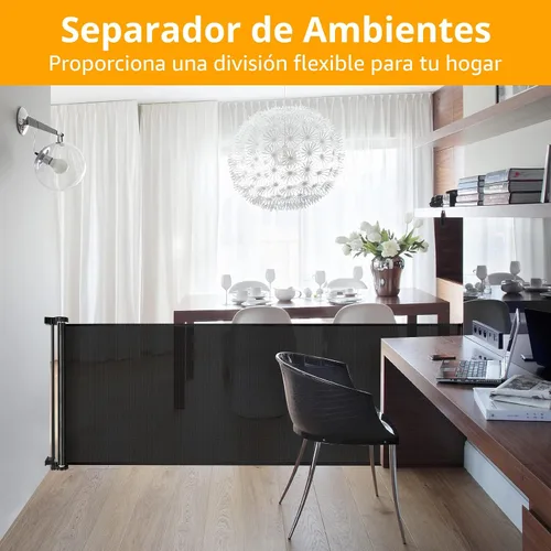 Miniatura 4 de Puertas de bebé extra anchas de 100 pulgadas para gran apertura, puerta retráctil para interiores para perros, puertas para cachorros para la casa