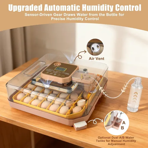 Miniatura 2 de Incubadora de 48 Huevos con Giro Automático y Control de Humedad Incubadora Digital de Aves de Corral para Huevos de Pollo, Pato, Codorniz, Ideal