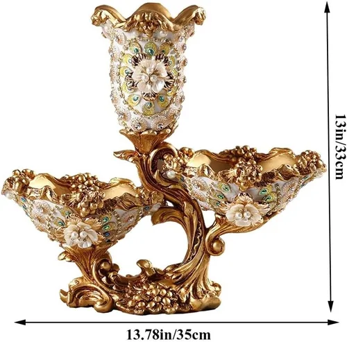 Miniatura 5 de Jarrones altos de resina retro de estilo europeo con arreglos florales artificiales para sala de estar, comedor, centro de mesa, dormitorio