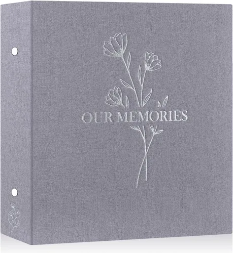 Miniatura 30 de Lanpn Álbumes de fotos pequeños de 4 x 6 pulgadas, 50 imágenes, paquete de 2 unidades, mini capacidad de lino Our Memories, juego de bolsillos