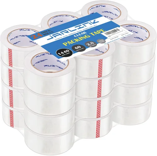 Miniatura 8 de JARLINK - Cinta de embalaje transparente y resistente para envíos, embalajes, mudanzas y sellados; más fuerte y gruesa; cada rollo mide 2,8 mm