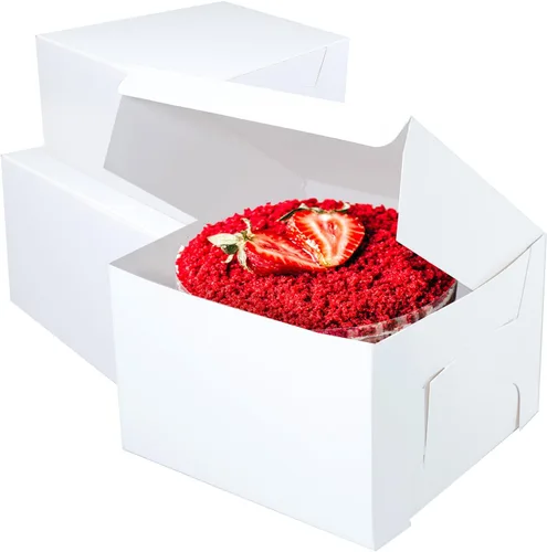 Caja de pastel blanca de 16 x 16 x 6 pulgadas, cajas de panadería de primera calidad, una pieza, perfecta para empaquetar y vender pasteles, donas,