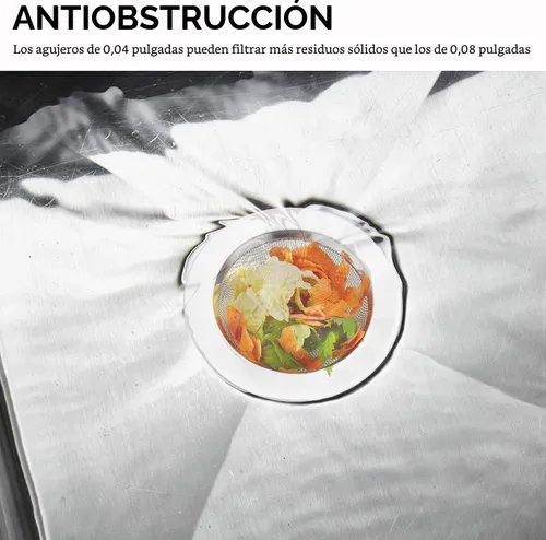 Miniatura 5 de LASSHSWA 2 piezas de colador de fregadero de cocina de acero inoxidable, colador de drenaje de fregadero de cocina, coladores de fregadero con borde