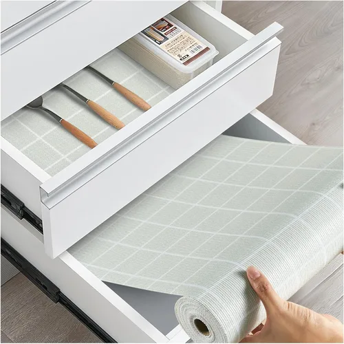 Miniatura 23 de Forro antideslizante para cajones y estantes, no adhesivos, grueso, agarre fuerte, impermeable, lavable, protege los estantes del aparador, armarios