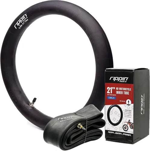 Rippin Moto Tubo de motocicleta resistente 90/90-21 o 80/100-21 (3.00 x 21), goma natural de alta calidad de 0.118 pulgadas de grosor, válvula TR4,