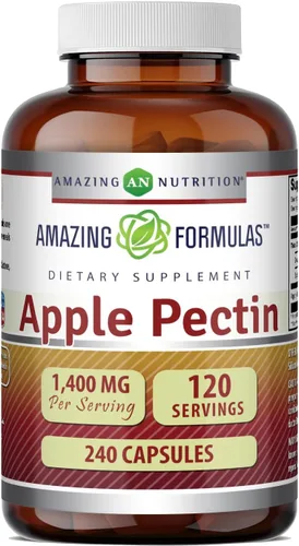 Miniatura 6 de Amazing Formulas Suplemento de pectina de manzana de 1400 mg Cápsulas Sin OMG Sin gluten Fabricado en Estados Unidos